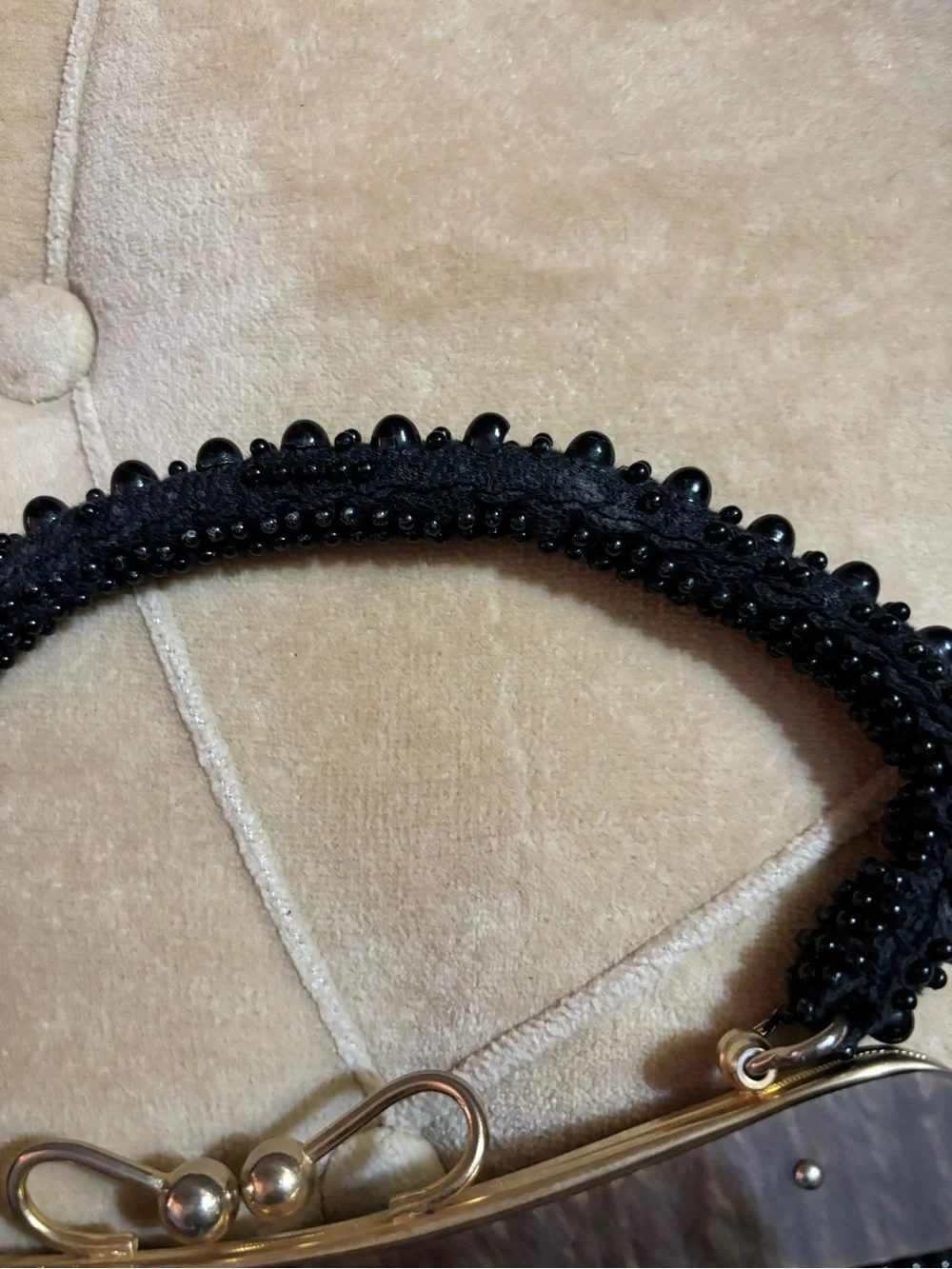 Vintage Black Beaded Evening Handbag